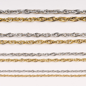 Double Link Cable <b>Chain</b> | 18K PVD Gold Stainless Steel Square Wire Open Link <b>Chain</b> for DIY Jewelry Making - Product Image 3