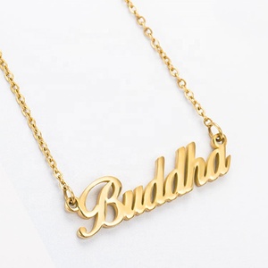 Alphabet Letters Custom 925 Sterling Silver <strong>Jewellery</strong> 18K <strong>Yellow</strong> Gold Plated Jewelry Name Initial Necklace for Lady - Product Image 1