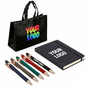 Stylet multifonctionnel à écran tactile doux 2 en 1 avec logo personnalisé, stylos à bille en métal avec partie en or rose - Product Image 1