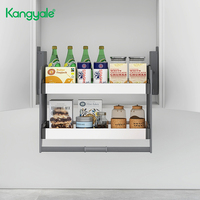 Kangyale Venda Quente 2024 Pull Down Kitchen Lift Basket Cesta De Elevador De Aço Inoxidável De Armazenamento De Armário Alto