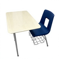 Table et chaise d'étudiant réglables Tabetop, mobilier scolaire moderne en plastique, pieds chromés 1,5 mm, 200 kg, pour salle de classe, hôtel, chambre