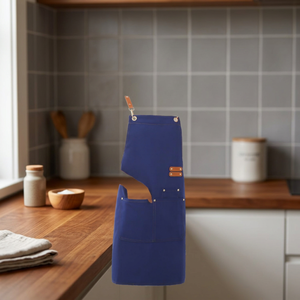 Tablier en coton respirant et résistant à la chaleur pour serveurs et barmen de restaurant, avec manches et logo personnalisé - Product Image 5