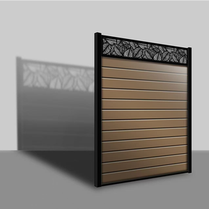 גדר גינה חיצונית, אקולוגית, חזקה, פופולרית, עמידה בפני רוח ואש, יציבה, פרטית, עשויה קומפוזיט עץ-פלסטיק (WPC) לקרקע בוצית - Product Image 4
