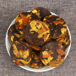 Mini Pasteles de Té Chenpi Pu'er, Área Central de Xinhui, Cáscara de Naranja más Té Pu'er Maduro de Yunnan, Portátil y Fácil de Preparar - Product Image 4