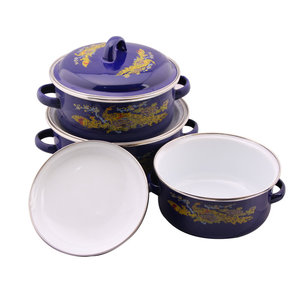 Ensemble de casseroles <span class=keywords><strong>en</strong></span> émail de bonne qualité personnalisé, ustensiles de cuisine - Product Image 2