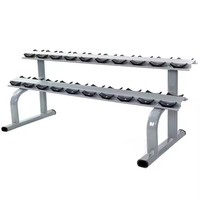 Support de Rangement pour Haltères de Haute Qualité à 2 Niveaux pour 10 Paires, Nouveau Style, en Acier, Multi-Niveaux, pour Poids Libres, Prix Usine