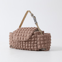 Panier de rangement en tissu à bulles pour poussette, sac suspendu, crochet, sacs de rangement de grande capacité, sac de maman