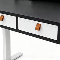 Bureau debout électrique moderne avec tiroirs, réglable en hauteur, motorisé, poste de travail ergonomique assis-debout pour ordinateur, idéal pour la maison et le bureau
