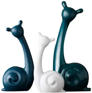 Seramik salyangoz ev dekor aksesuarları hayvan porselen süsler seramik el sanatları sanat figürleri (salyangoz)