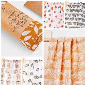 カンゴバビーカスタム赤ちゃんコットンモスリンブランケット2層おくるみブランケット卸売100% コットンベビーモスリンブランケットバスタオル - Product Image 6