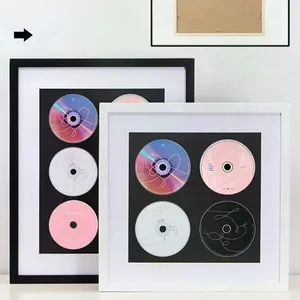 hölzerne vinyl-schallplatte album sammlung cd display rahmen fotorahmen dvd plattenlagerung 3d schwimmend hängende wanddekoration