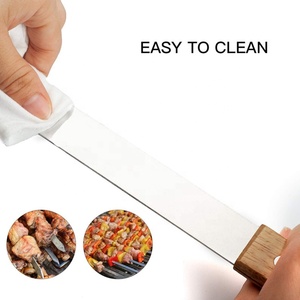 SK-6530 Brochetas Planas de Acero Inoxidable de 60 cm (23.5 Pulgadas) con Mango Largo de Madera para Barbacoa, para Preparar Koubideh, Kebab Persa y Brasileño - Product Image 4