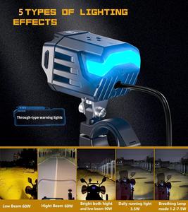 Kewig – phare antibrouillard <span class=keywords><strong>auxiliaire</strong></span> LED pour moto, 6000 Lumens, avec support, faisceau de câbles, étanche IP68, adapté aux motos, vélos, camions - Product Image 3