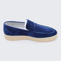 Chaussures sur mesure LANCI : Mocassins pour hommes faits main en daim, avec logo personnalisable – Collection Designer Homme