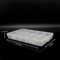 Boîte d'emballage en plastique transparent PP à 10 compartiments avec couvercle pour perles DIY, strass pour ongles, quincaillerie, petites pièces et accessoires – Vente en gros