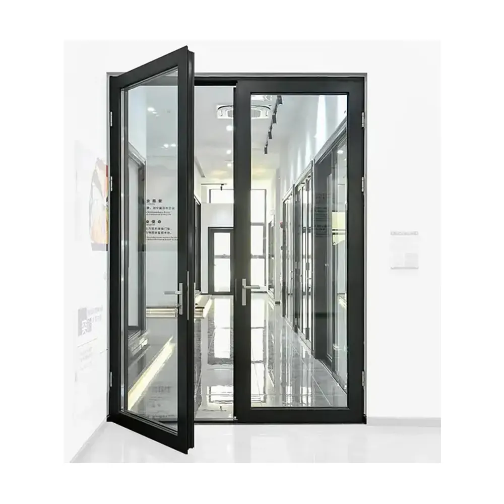 Puerta oscilante de aleación de aluminio duradera y fácil de instalar con rotura térmica y doble vidrio