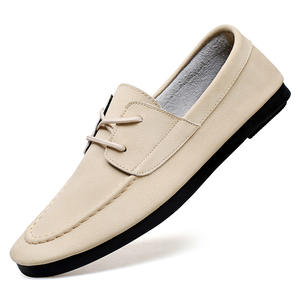 รองเท้าหนังผู้ชายทรงกลมแบบผูกเชือก สไตล์ลำลองสำหรับธุรกิจ พื้นยางนุ่ม รุ่นใหม่ประจำฤดูใบไม้ร่วง - Product Image 1