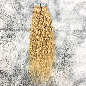 Extensiones de Cabello Humano Remy Ruso Virgen 100% Sin Procesar, Doble Trama a Máquina, <span class=keywords><strong>con</strong></span> Cinta Adhesiva, Calidad Profesional, Rubio Ceniza, Precio de Fábrica - Product Image 2