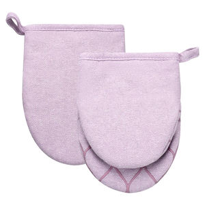 Mitaines de four en silicone antidérapant nouveau design ustensiles de cuisson micro-ondes fil teint petit style silicone imprimé gants de four - Product Image 3