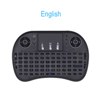 Mouse Udara Nirkabel 2.4G Keyboard Lampu Latar 7 Warna dengan Touchpad untuk Laptop Android TV Box Keyboard Mini I8 Isi Ulang