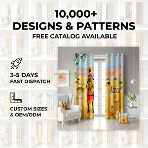 <span class=keywords><strong>Tende</strong></span> Oscuranti Personalizzate Stampate in 3D 100% Poliestere con Arte Africana Femminile 2 Pannelli Drappeggi Termici su Misura OEM/ODM - Product Image 5