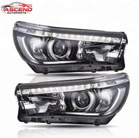 Ensemble de phares à LED avec feux de jour et faisceau haut/bas |   Lentille transparente étanche et scellée pour Toyota Hilux REVO 2015-2017