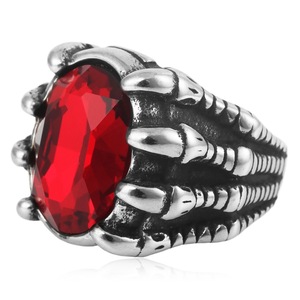 Anillo de garra de dragón yunique, piedra preciosa roja, aleación de zinc, joyería de estilo punk para hombre, regalo - Product Image 4