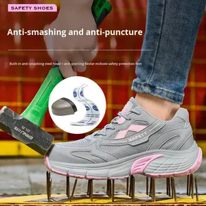 Calzado <span class=keywords><strong>de</strong></span> Seguridad con Puntera <span class=keywords><strong>de</strong></span> Acero para Protección Laboral, Talla Pequeña para <span class=keywords><strong>Mujer</strong></span>, Estilo Anti-aplastamiento y Anti-pinchazos, Ligero - Product Image 4