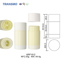 Conteneurs d'emballage de parfum solides rechargeables personnalisés 50g blanc vide push up conteneur de bâton de déodorant emballage de bâton de fard à joues