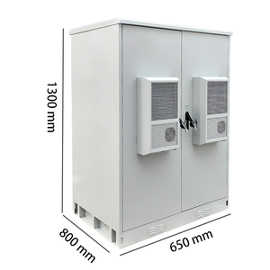 Tủ điện tử & thiết bị ngoài trời chống nước 24U IP55 hai ngăn, tích hợp trạm gốc 5G tốc độ cao, làm bằng thép - Product Image 1