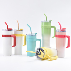 New Giant 40oz Handle Ice Tumbler Stainless Steel <b>Cold</b> Keep <b>Straw</b> <b>Cup</b> Outdoor Portable Car Mug - Product Image 1