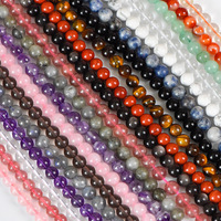 Perles de cristal naturel en vrac, améthyste, quartz rose, accessoires de bijoux DIY, bracelets, colliers, polies, cadeau de fêtes