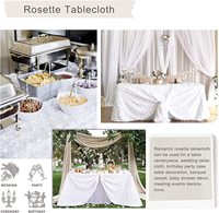 Nappe de mariage en satin rectangulaire avec motif floral pour la décoration de table