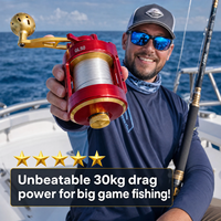 Moulinet de pêche en mer GL50 entièrement métallique, moulinet de traîne en aluminium CNC, frein de 30 kg pour la pêche en haute mer depuis bateau, vente en gros OEM, export