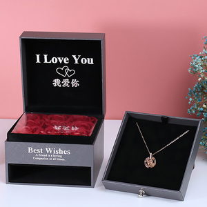 Popular embalaje de brillo de labios caja de dama de honor joyería misterio preservado flor rosa con caja de cajón de precio valioso - Product Image 3