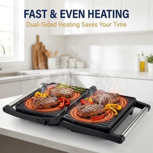 Plancha Eléctrica para Panini de Alta Calidad, Antiadherente, 800w, 120V/220V, 2 Rebanadas, al <span class=keywords><strong>Mejor</strong></span> Precio, Económica, para Uso Diario en el Hogar - Product Image 4