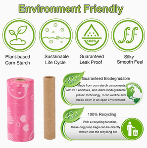 Bolsas Ecológicas para Desechos de Mascotas, Bolsas Biodegradables para Excremento de Perro con Dispensador, Impresión Personalizada, 36 Rollos para Pasear - Product Image 2