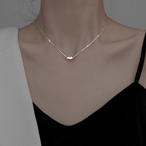 Love Beans Pendant Necklace Silver Gold Minimalist Clavicle Chain Everyday Wear - Product Image 2