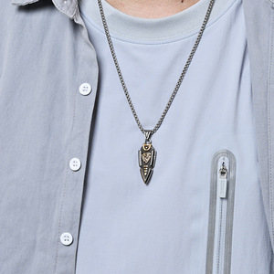 Vintage Nordic Viking Odin Knot Necklace for Men with Gungnir Pendant, Viking <b>Titanium</b> Steel Jewelry Dongguan Manufacturer - Product Image 4