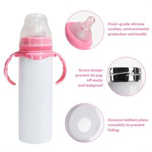 Botella de Agua/Leche para Bebés y Niños, de Acero Inoxidable de Doble Pared, Recta, de 8 Onzas, para Sublimación, DIY - Product Image 3