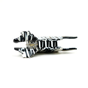 Pinces à cheveux en acétate écologiques, rayées noir et blanc, motif zèbre, design personnalisé, mode unisexe, personnalisation de la pince à cheveux - Product Image 3