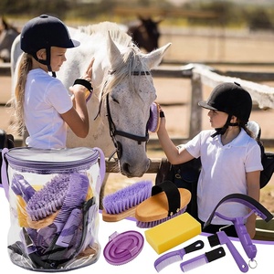 Kit de aseo para caballos de 9 piezas, suministros de <span class=keywords><strong>baño</strong></span> para caballos, Juego de cepillos para caballos con bolsa organizadora - Product Image 4