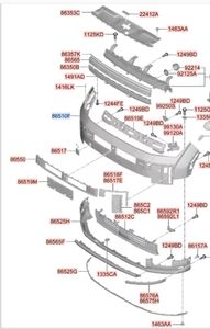 Kit Paraurti Anteriore per Hyundai Santa Fe 2024-2025, Gruppo Fari e Fanali Posteriori, Parti Carrozzeria 86510R6020 - Product Image 5