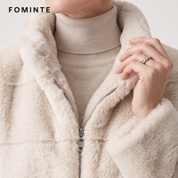 Manteau en fausse fourrure pour femme, crème côtelé, chaud et épais, style streetwear de luxe, tendance, en stock, vente en gros