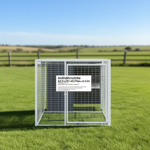 Gabbia per Polli Antracite 43.3x79.1x43.3 in Acciaio Zincato con Recinto per Pollame - Product Image 2