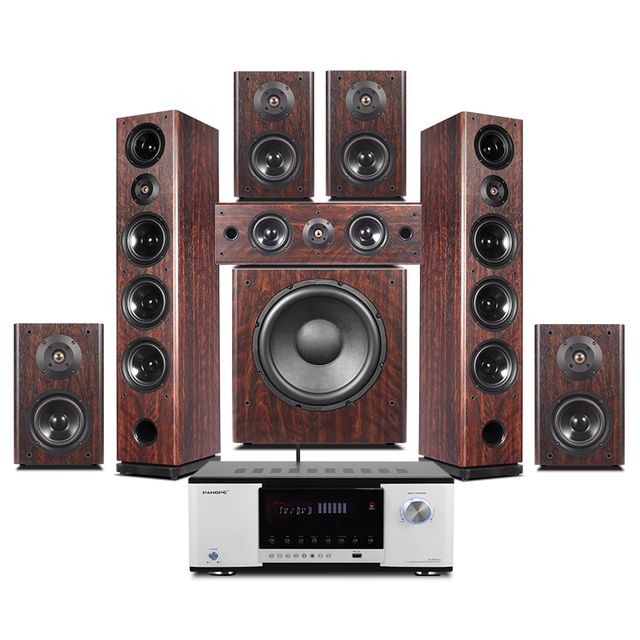 7.1 Wooden floor-standing Home Theater System Surround Sound Home Theatre System with Digital Amplifier Supporting 3D/8K