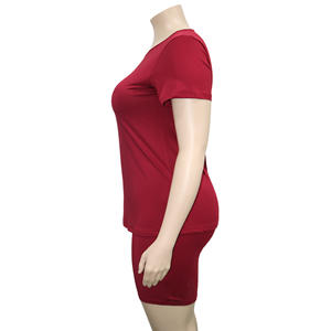 Taglie forti XL-4XL 2 pezzi Set da <span class=keywords><strong>donna</strong></span> <span class=keywords><strong>pantaloncini</strong></span> larghi Casual estivi + abiti da <span class=keywords><strong>tuta</strong></span> da <span class=keywords><strong>donna</strong></span> due pezzi Set OL - Product Image 3