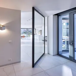 تصميم جديد الألومنيوم عزل الزجاج الأمامي مدخل الباب المحورية