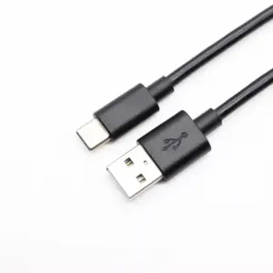 Kabel Pengisi Daya Cepat Usb 3A, Kualitas Tinggi Kabel USB Tipe-c Kabel Hitam 1M 2M