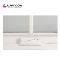 Ventanas abatibles de madera de estilo americano Diseño de rejilla Aislamiento efectivo Ventanas de manivela de madera revestidas de aluminio